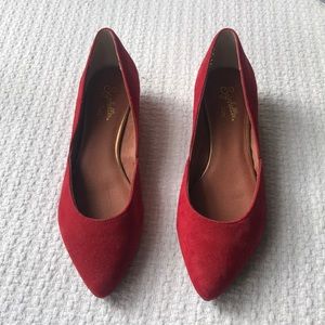 Seychelles red suede shoes size 7